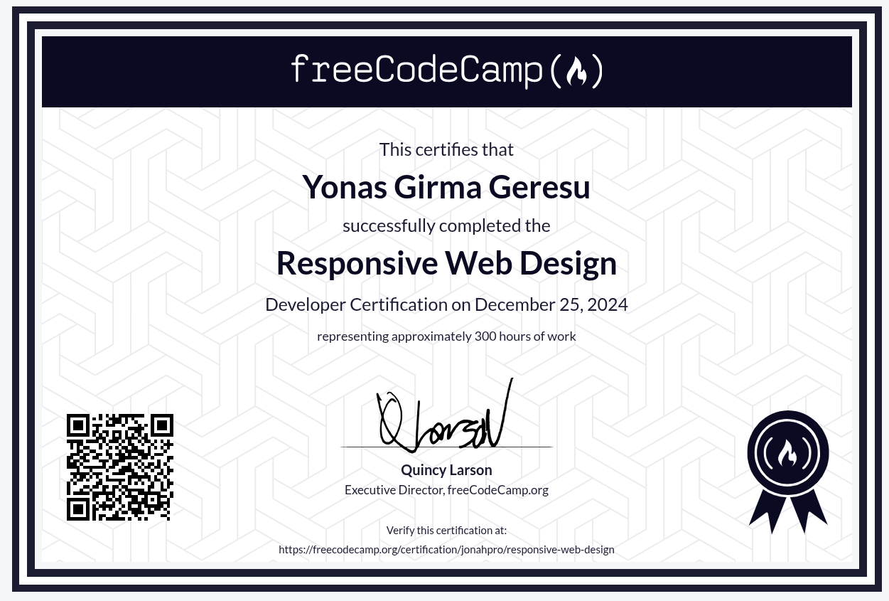 Responsive Web Design Certificate